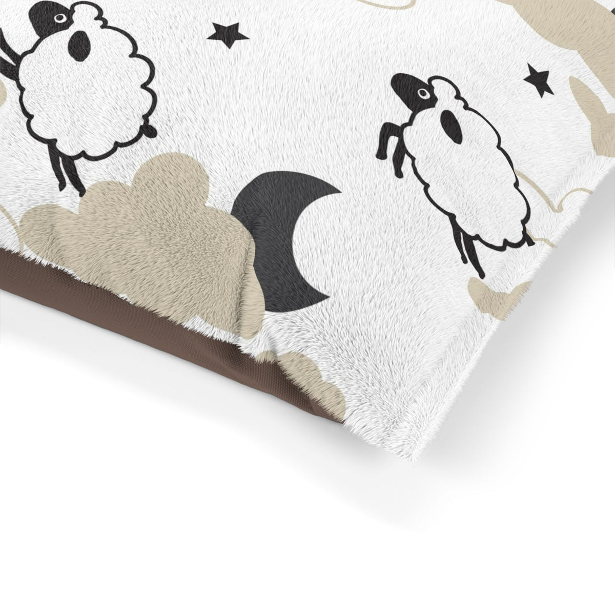 Counting Sheep Pet Bed | Cozy Fleece Cat & Dog Bed
