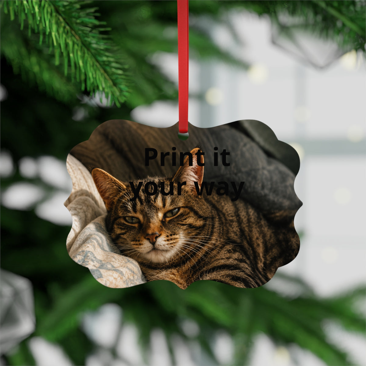 Custom Pet Christmas Ornament | Personalized Metal Plaque Ornament