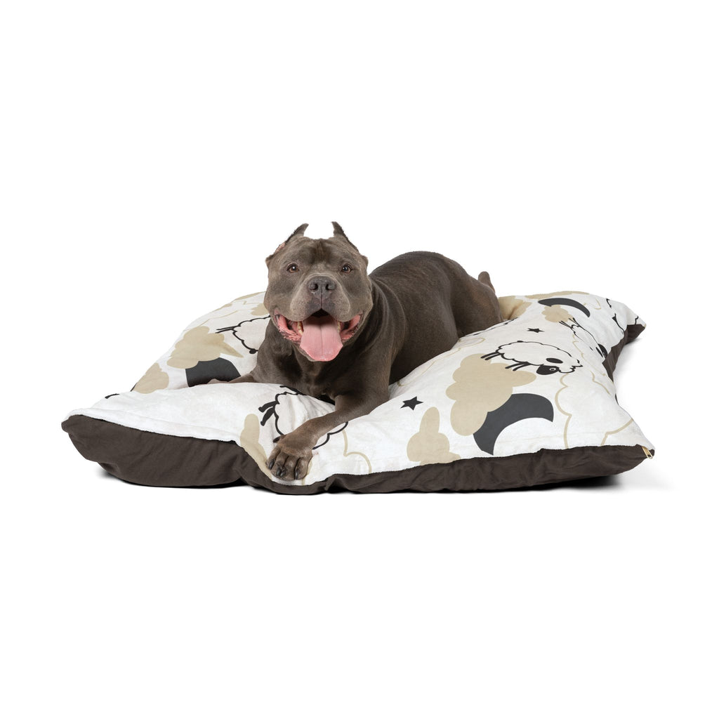 Counting Sheep Pet Bed | Cozy Fleece Cat & Dog Bed