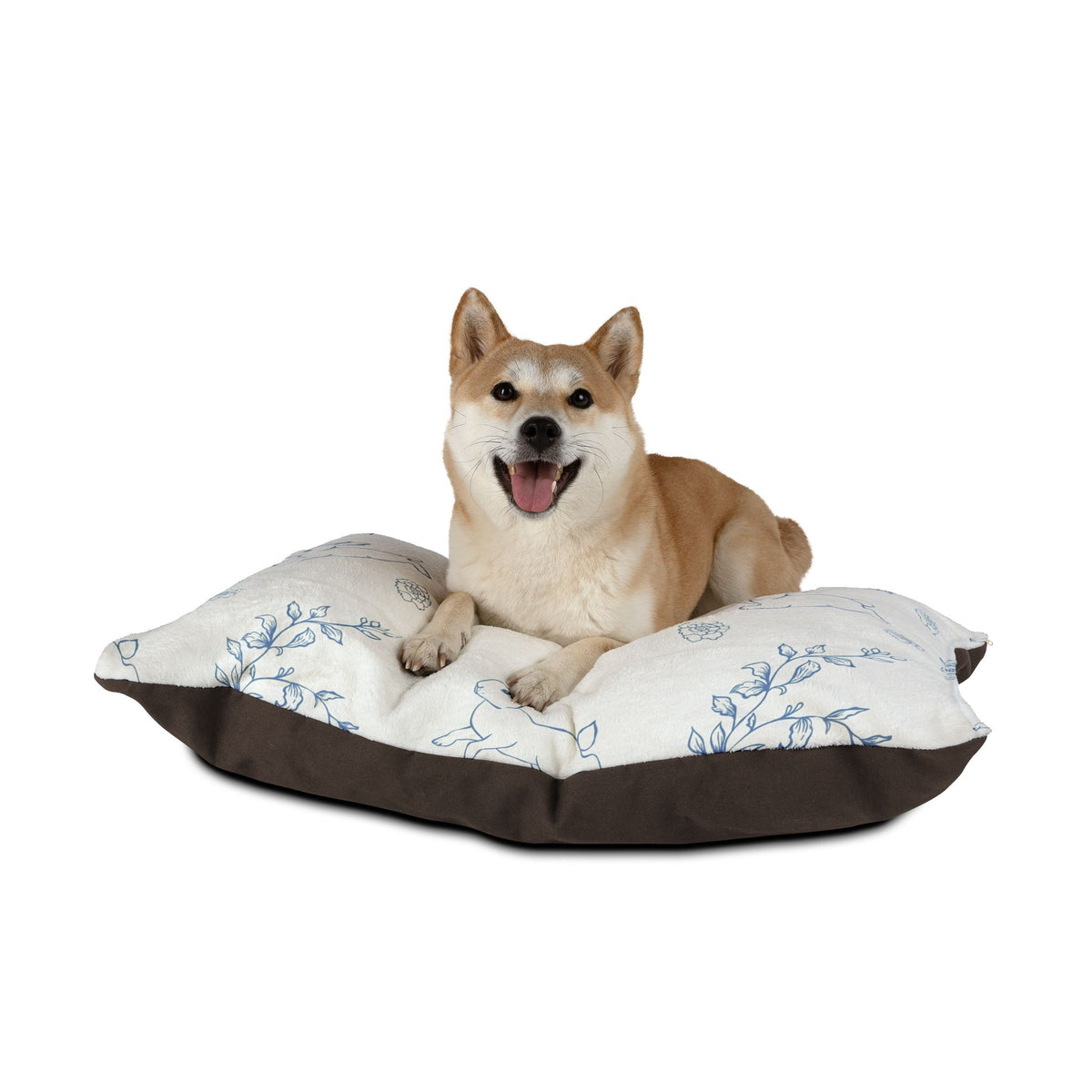 Blue Cottage Core Bunny Rabbit And Flowers Pet Bed
