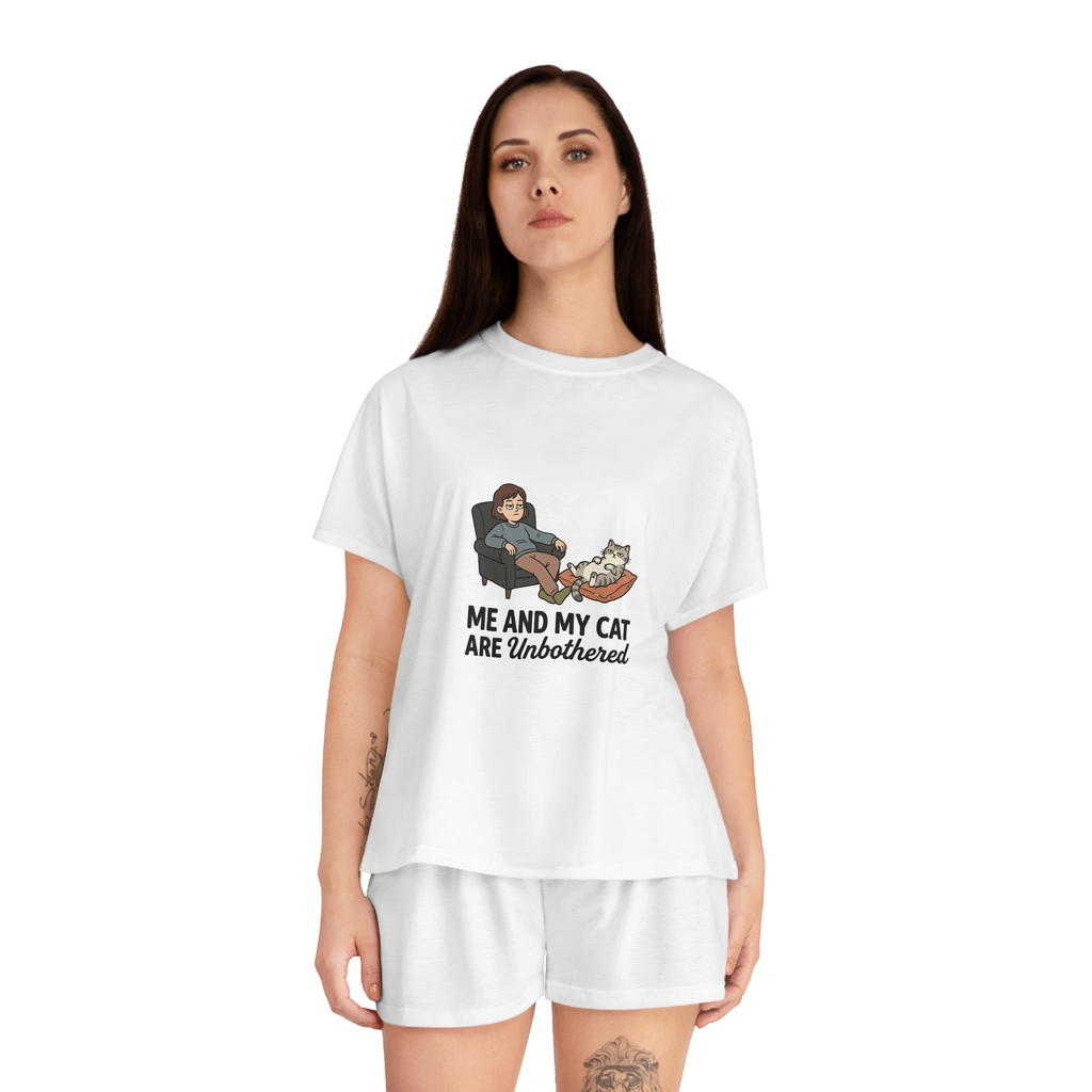 Me and My Cat Are Unbothered Women's Pajama Set | Cat Mom PJs