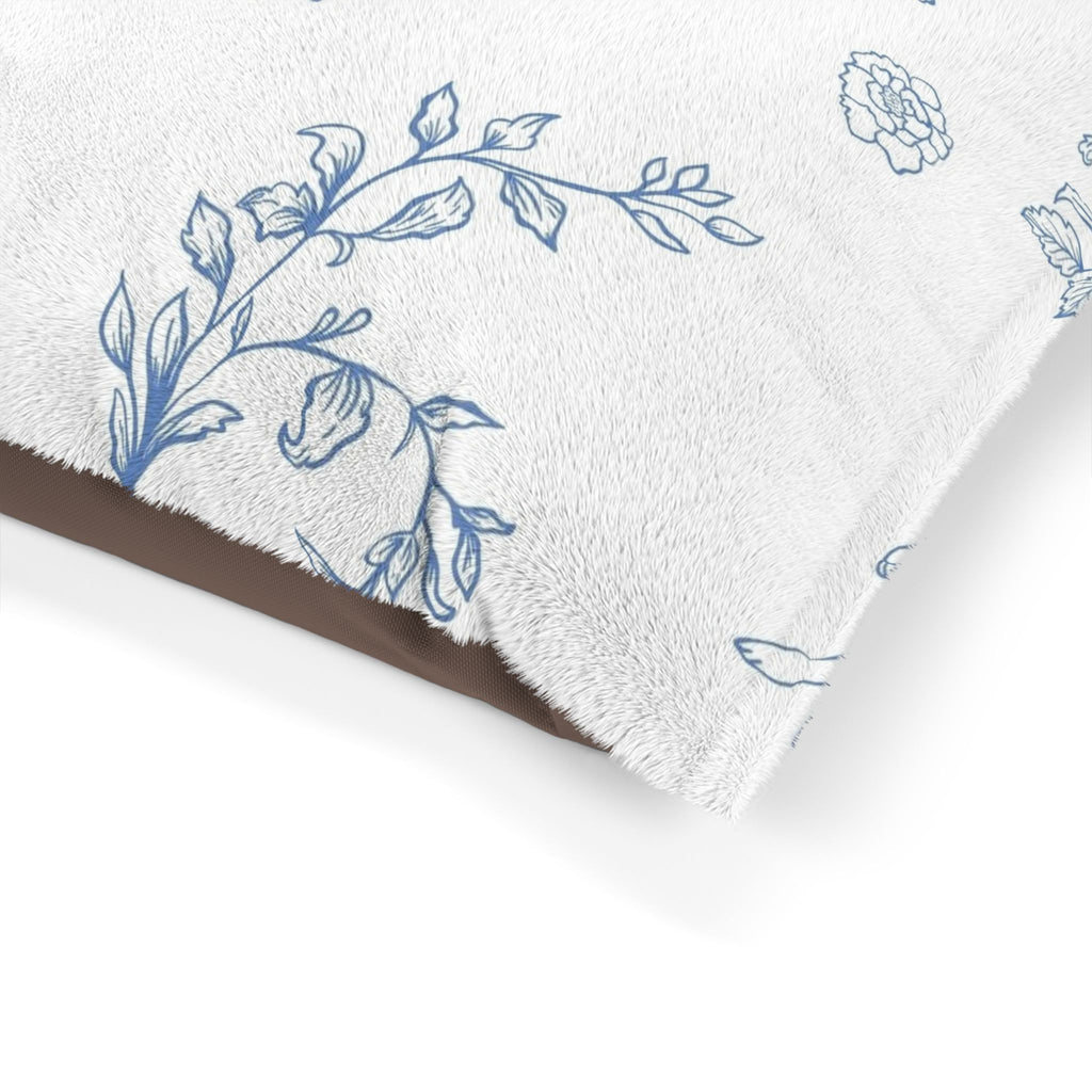 Blue Cottage Core Bunny Rabbit And Flowers Pet Bed