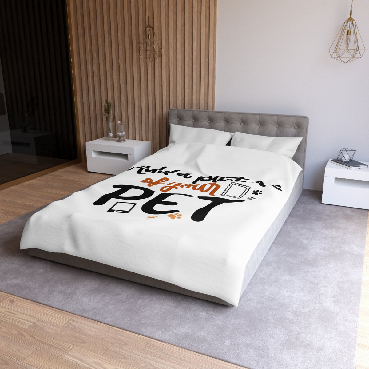 Custom Pet Duvet Cover | Personalized Microfiber Bedding