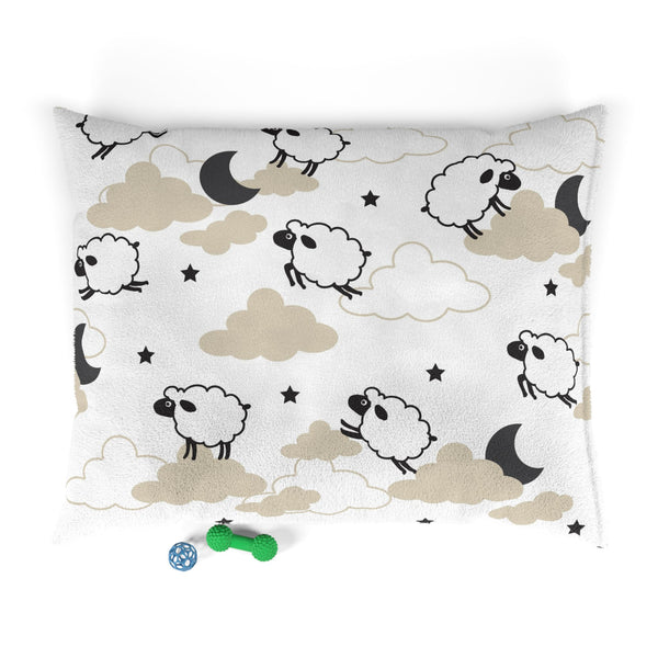 Counting Sheep Pet Bed | Cozy Fleece Cat & Dog Bed