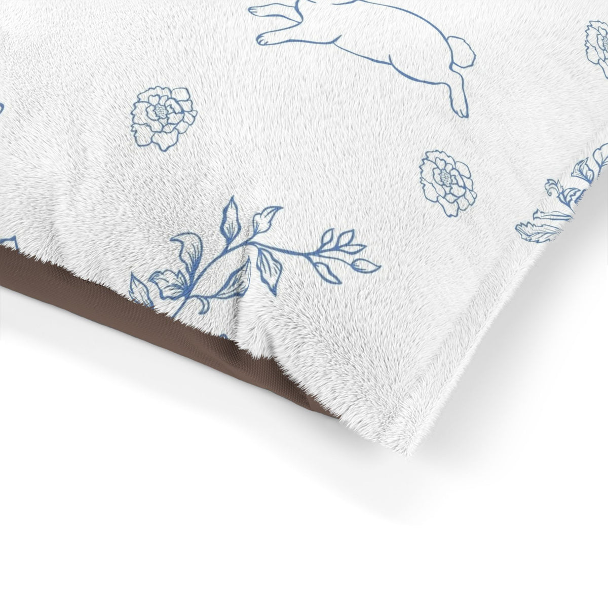 Blue Cottage Core Bunny Rabbit And Flowers Pet Bed