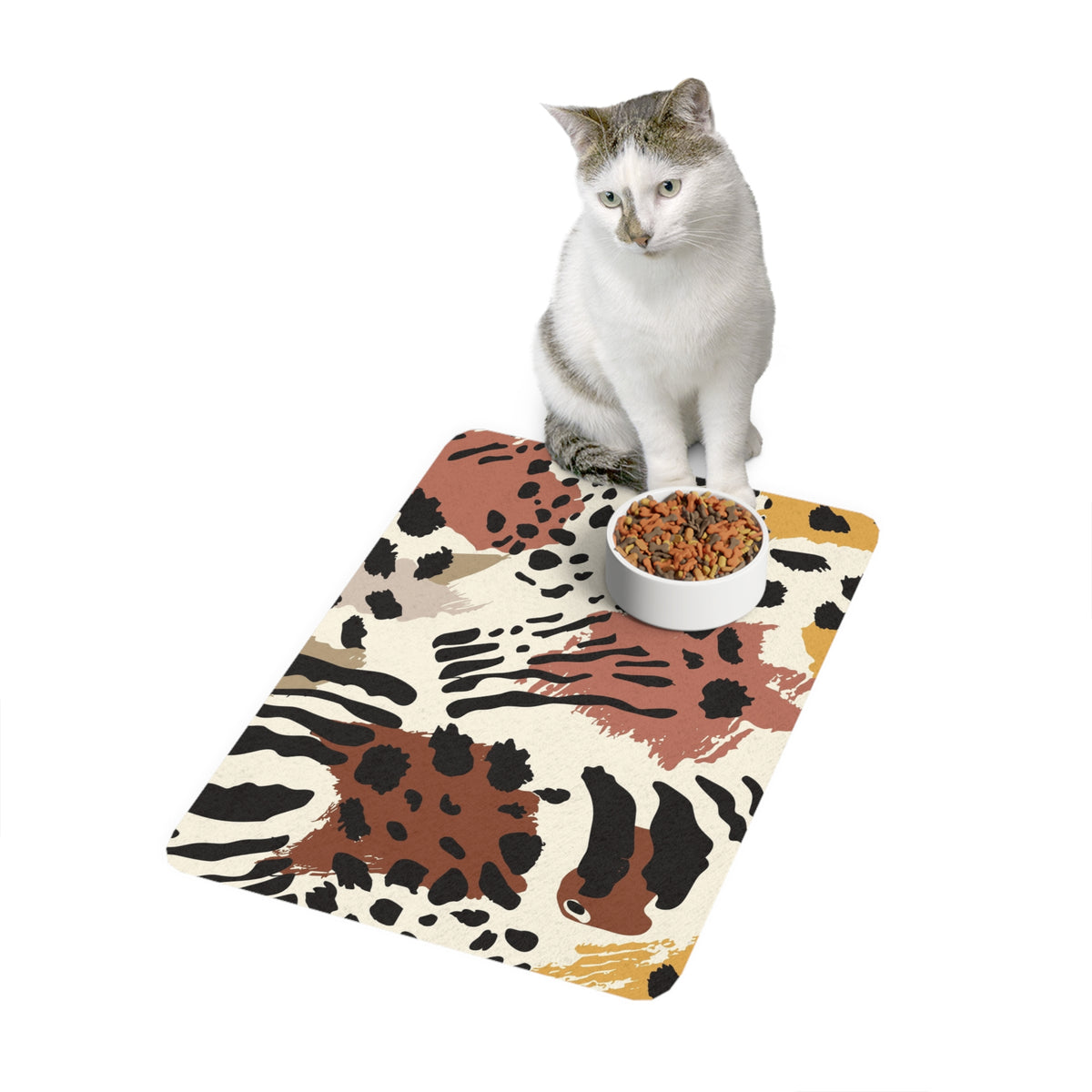 Custom Pet Food Mat | Animal Print, Non-Slip Feeding Mat