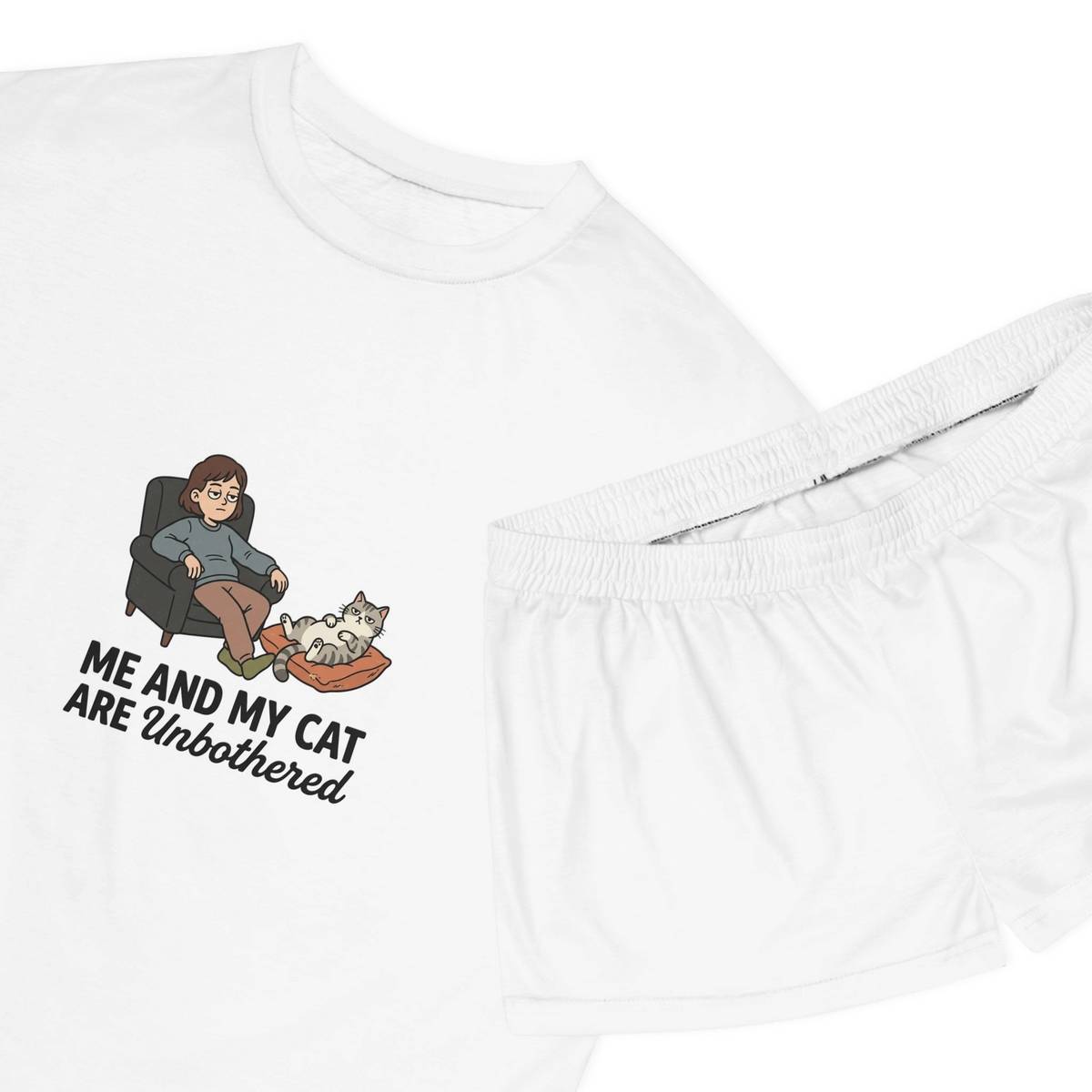 Me and My Cat Are Unbothered Women's Pajama Set | Cat Mom PJs