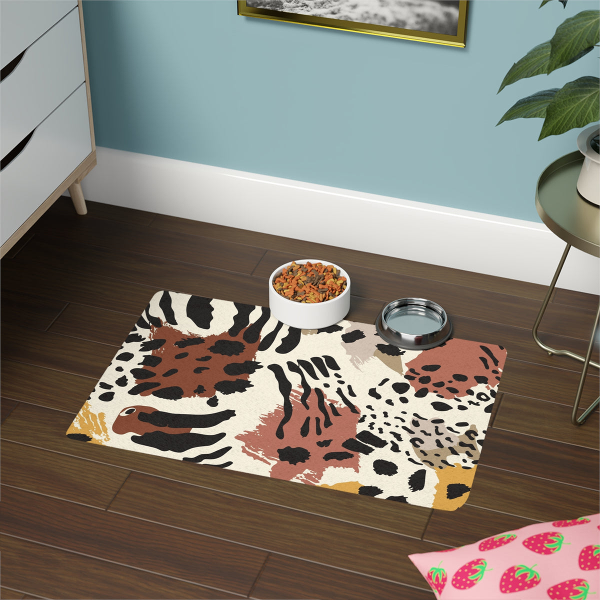 Custom Pet Food Mat | Animal Print, Non-Slip Feeding Mat